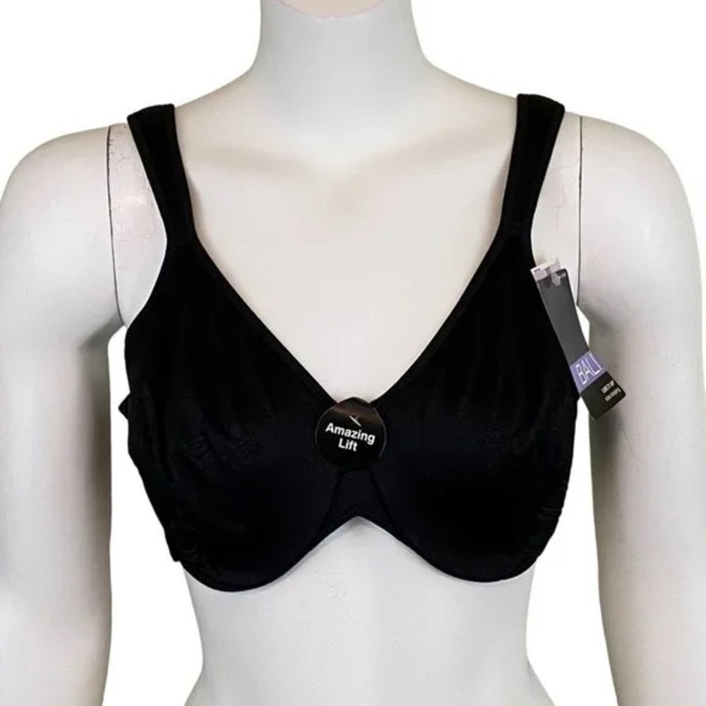 Bali Live it Up Side Shaping Bra Black Size 38DDD Comfort Cushion 3353 NWT